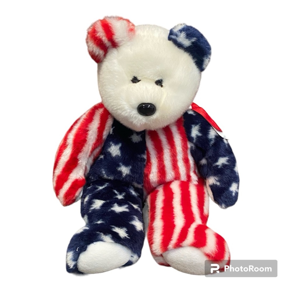 Ty Beanie Buddy "Spangle" Patriotic American Bear